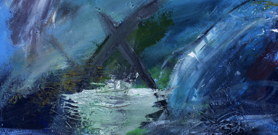 Blue and Green Abstract Art