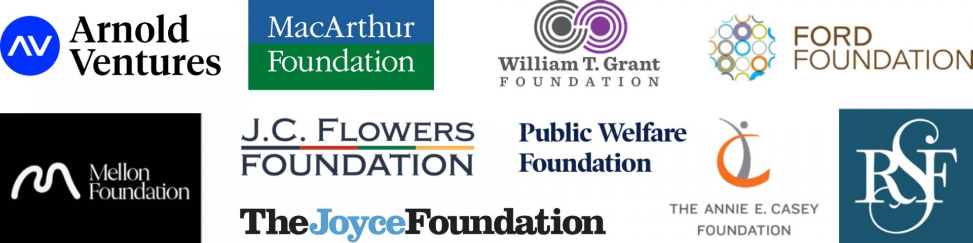 Justice Lab supporters include: Arnold Ventures, MacArthur Foundation, Ford Foundation, Mellon Foundation, Annie E Casey, Public Welfare Foundation, Russel Sage Foundation, William T. Grant Foundation, Joyce Foundation, JC Flowers Foundation