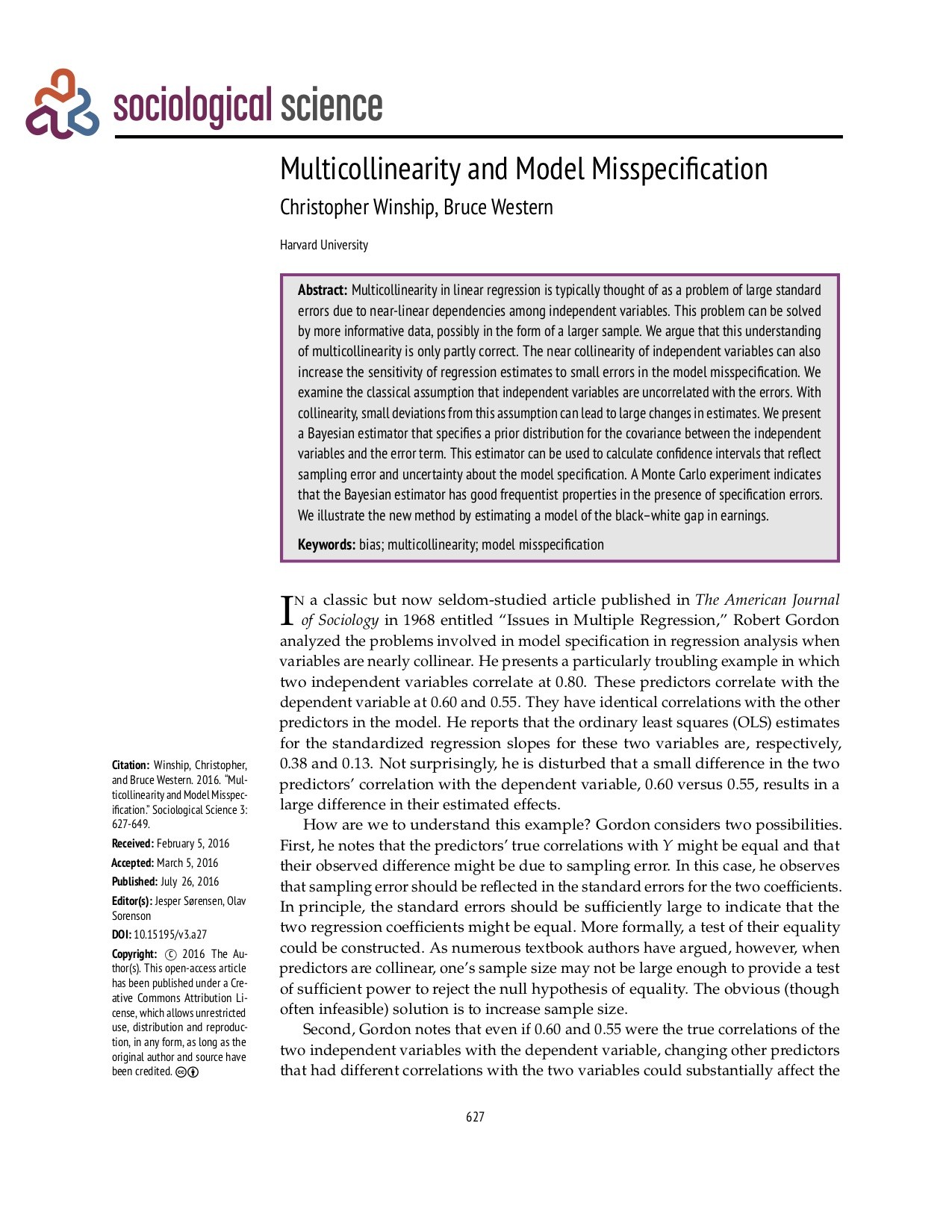 Multicollinearity and Model Misspecification